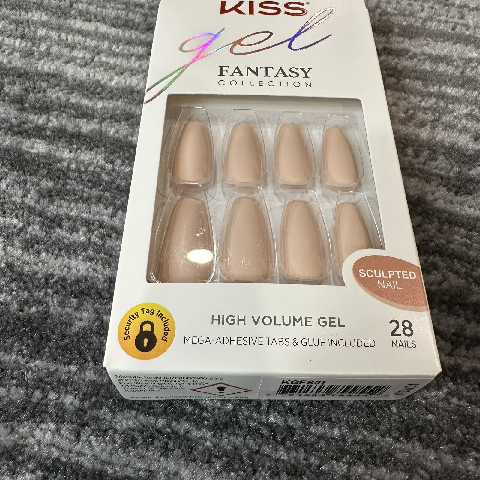 Kiss Nails Gel Pink Matte Fantasy Collection Sculpted Nail Long Manicure #79955