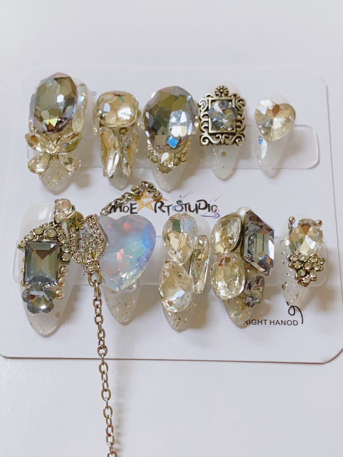 Nails Handmade press on nails 3D chain size S