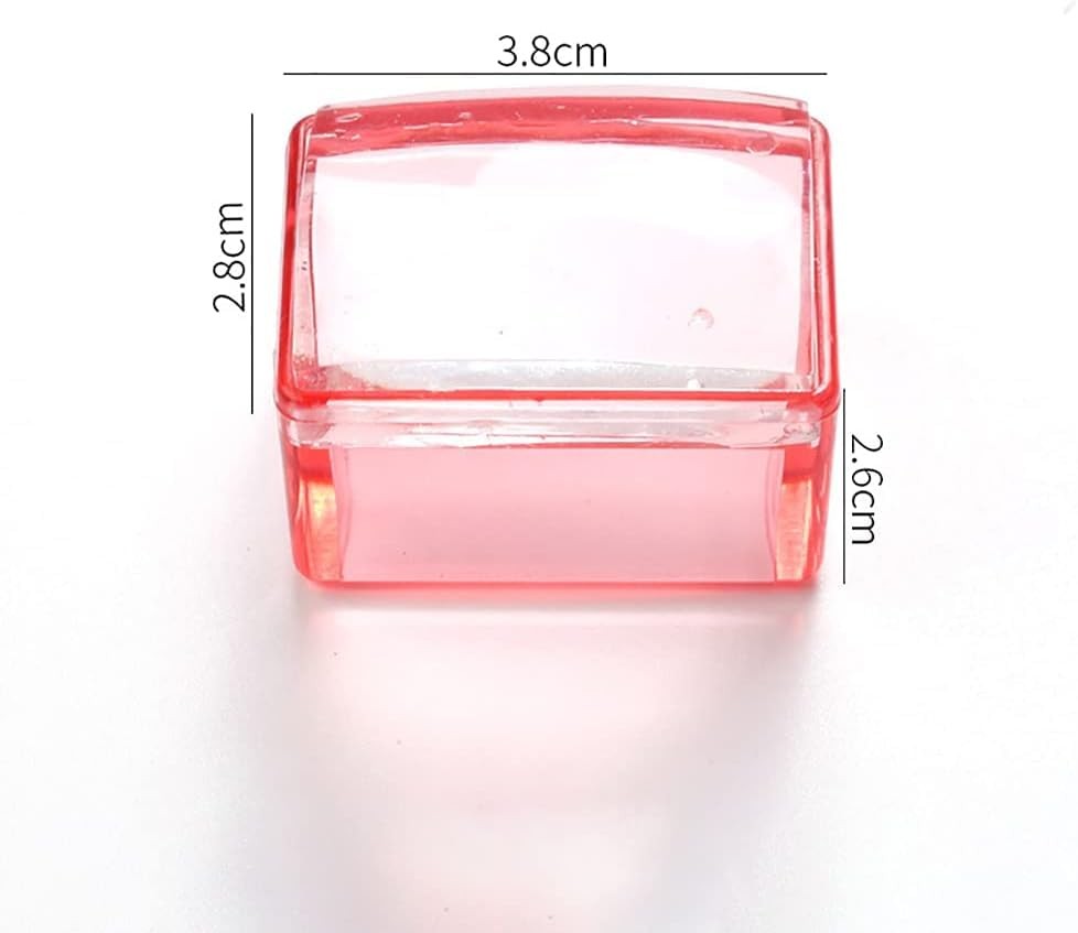 1 Sets Rectangle Clear Silicone Nail Art Stamper with Scraper Nail Stamping J…