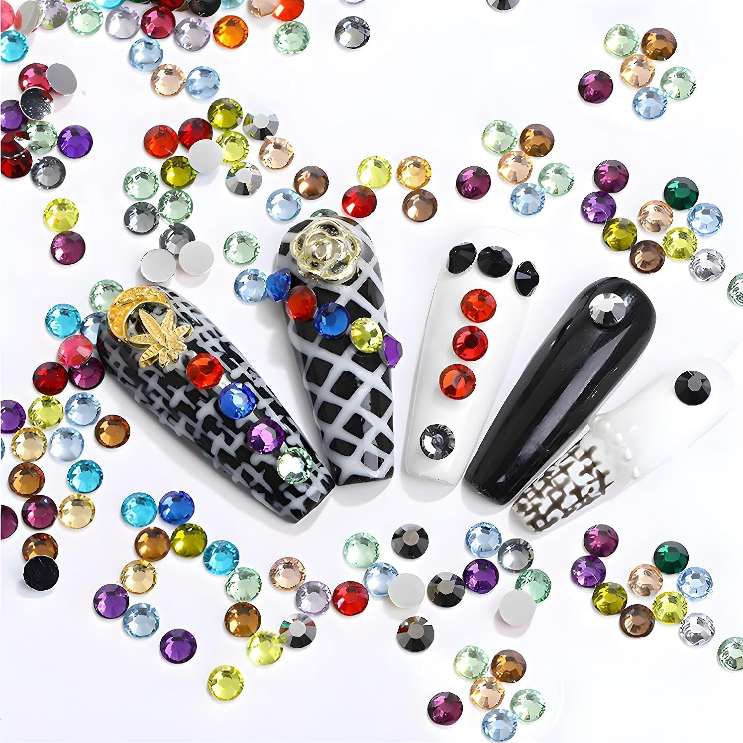 Flatback Rhinestones round Gems for Nails Art and Crafts 4000Pcs SS6 2Mm Glitter