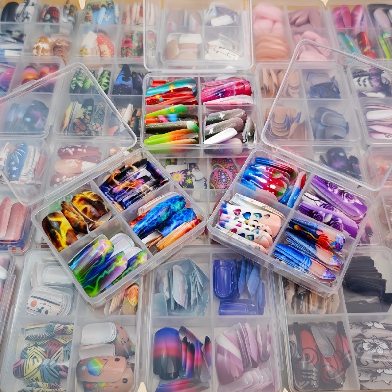 288 Pcs/12 Boxes of Almond Square French Nail Art, Suitable for Daily Nail Art