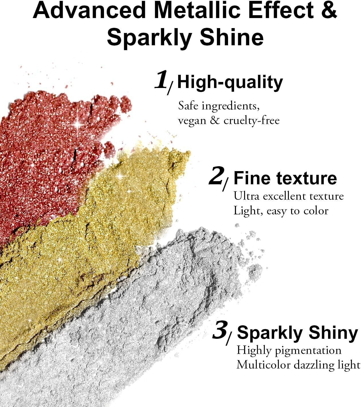Holographic Glitter Nail Chrome Powder Rose Gold Chrome Nail Powder