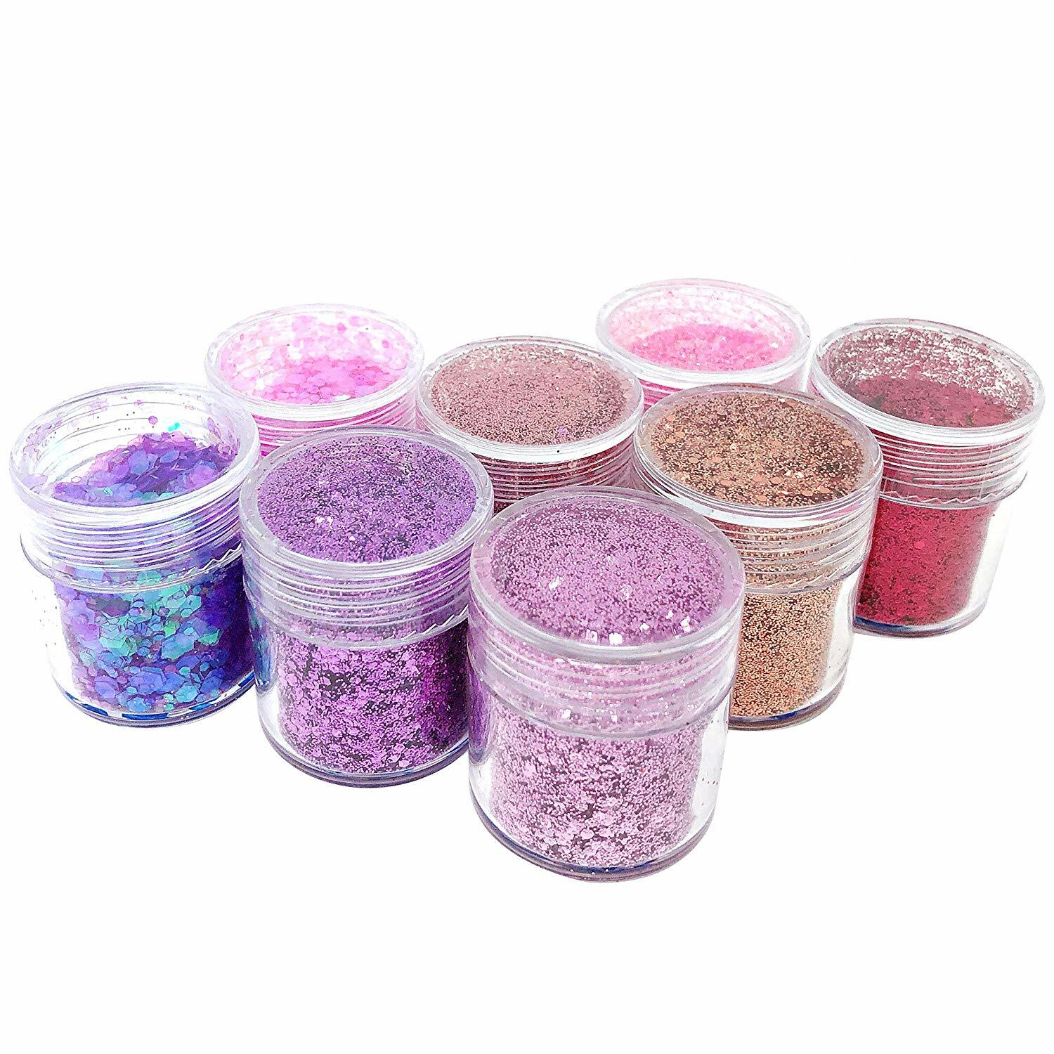 Wrapables Chunky Glitter for Hair Face Makeup Nail Art Decoration (8 Colors)