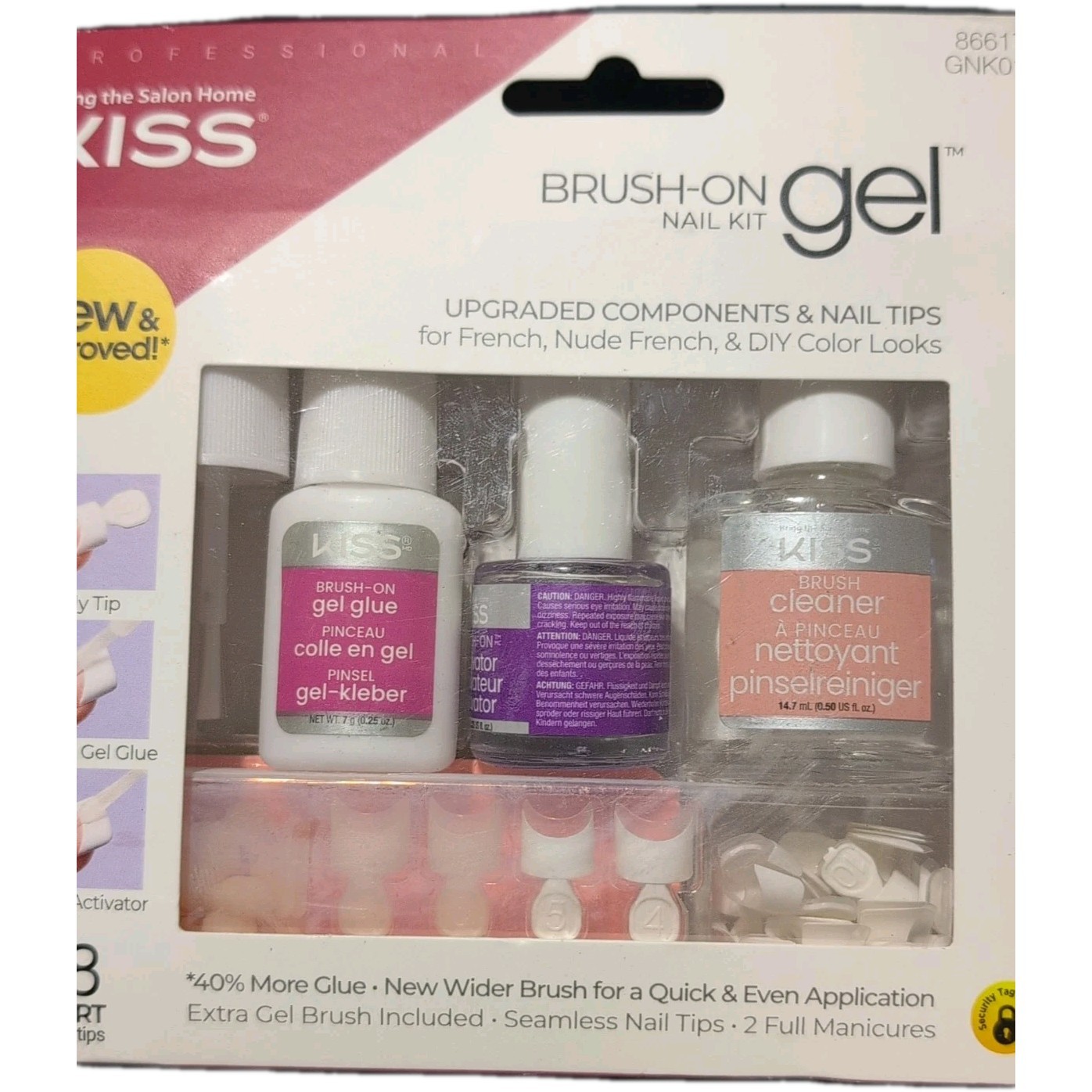 KISS Nail Kit Short Tips French Nude 86617 GNK01 DIY Lot 2 Sets 48 ea PKG