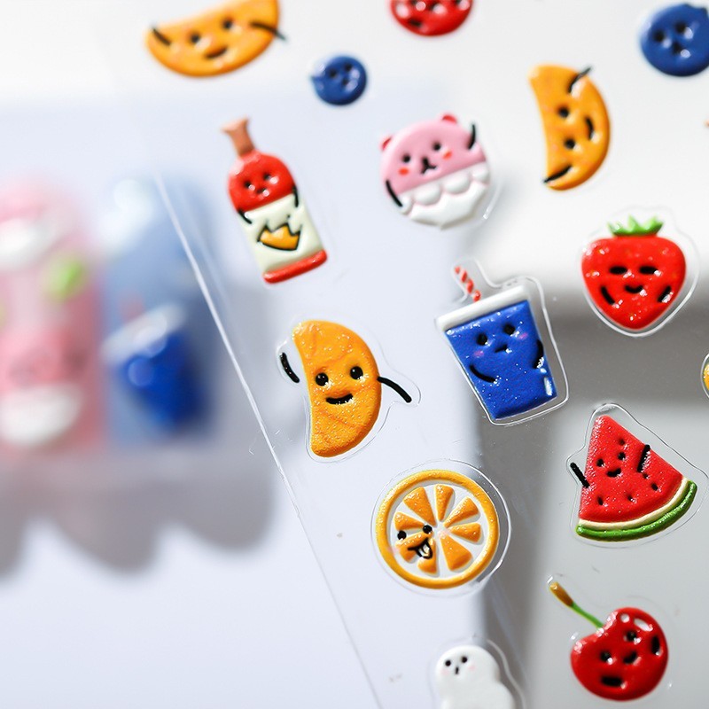 Cartoon Fruit Nail Stickers – Strawberry, Watermelon, Orange Designs (45)