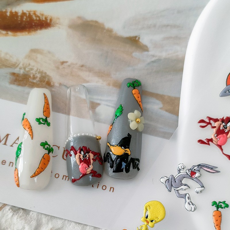 Cartoon Bunny Nail Stickers –Bird & Monster Nail Art Decals (67)