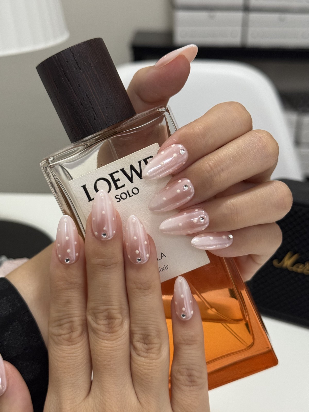 🌙 Luna Nails【Sugar Halo】Press-On Nails | Handmade Reusable 10-Piece Set