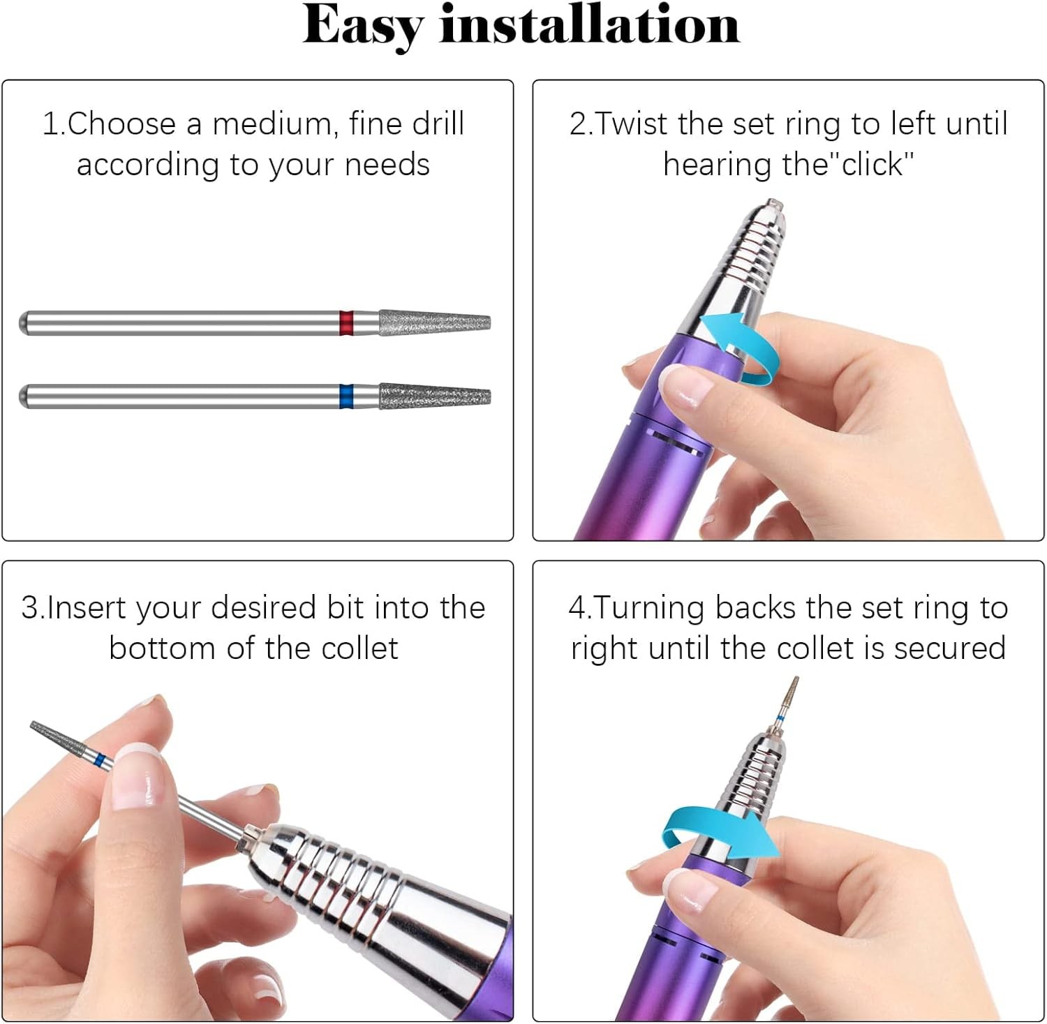 Nail Drill Bits Cuticle Nail Drill Bit Tapered Cuticle Drill Bits