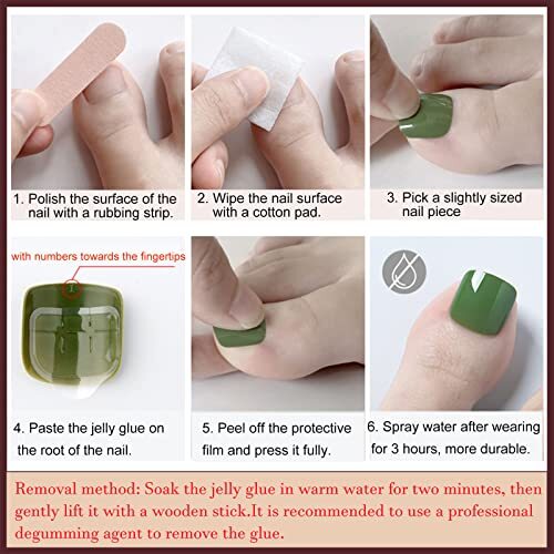 24 Pcs Solid Pink Press on Toenails Short Square – Summer Fake Toe Design Y1