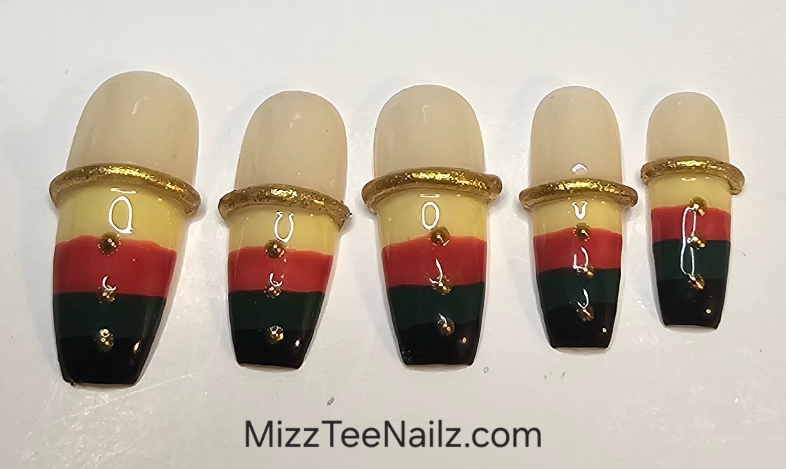 Press-On Nail Set #102: Black Pride 1