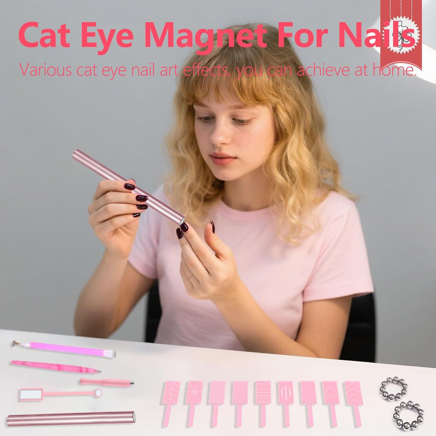 Cat Eye Nail Magnet Tool, 34Pcs Cat Eye Magnet for Nails, Strong Magnetic Gel Na