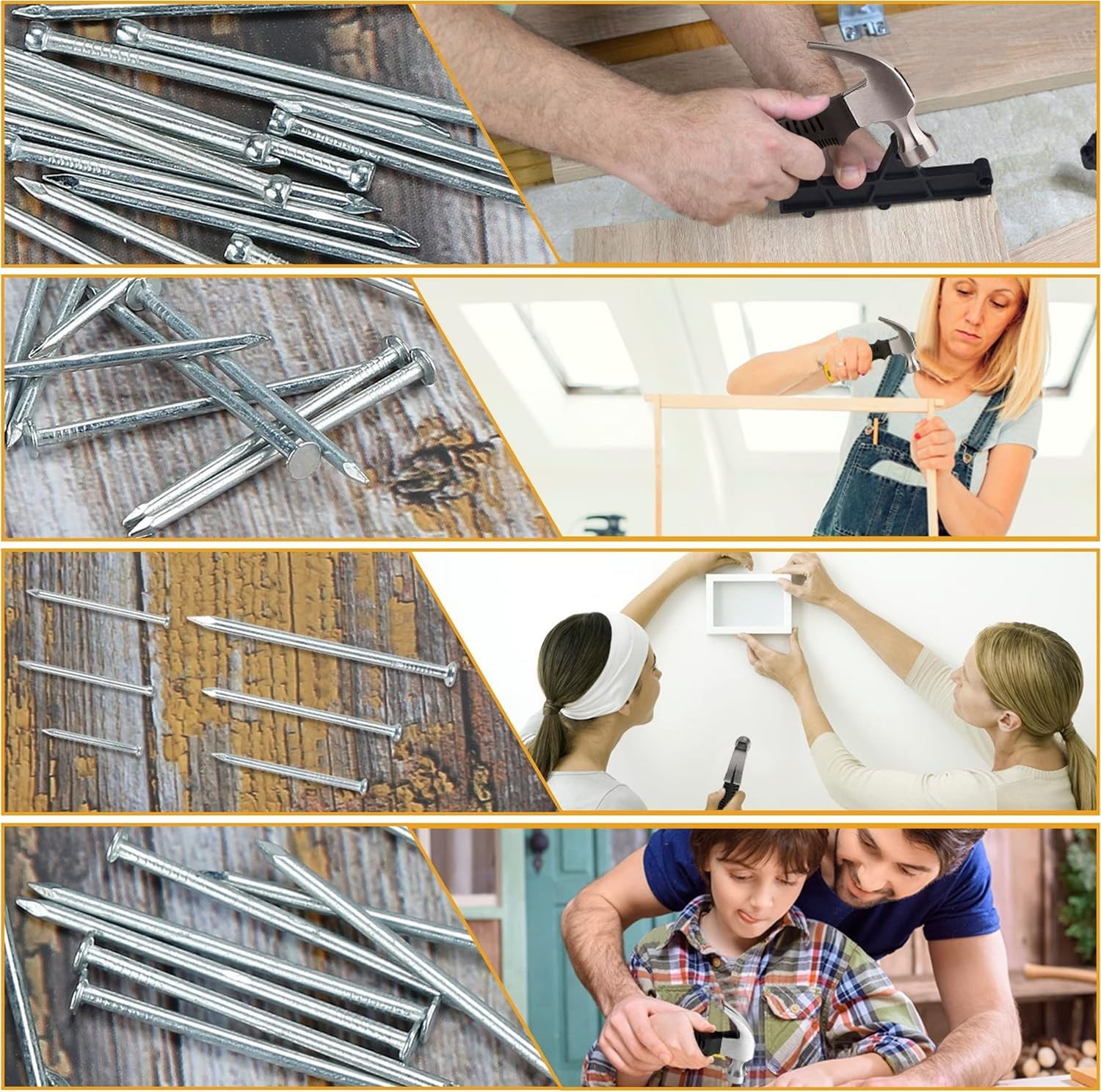 700pcs Picture Hanging Nails Set – Galvanized Steel for Art Displays
