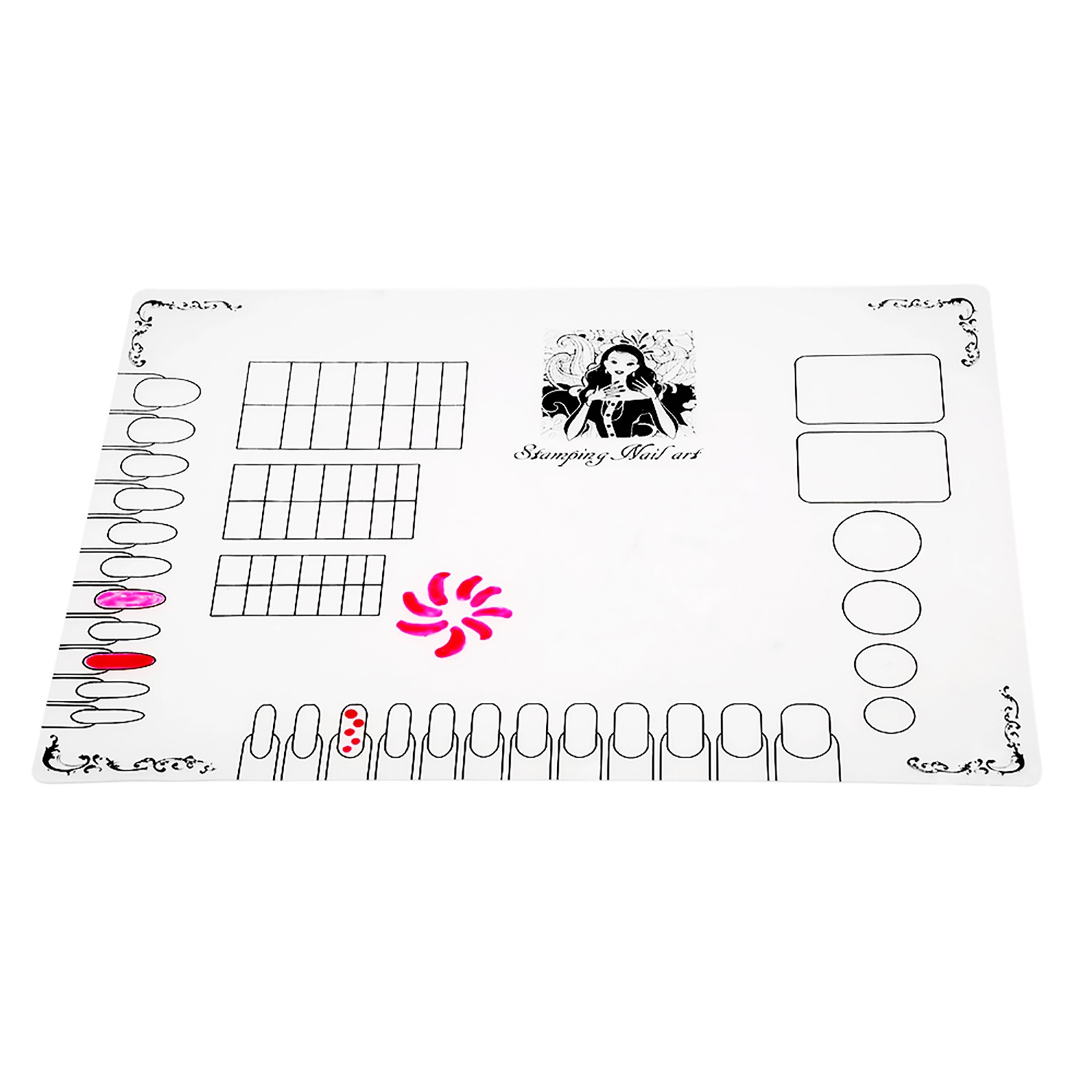 1-Nail Art Manicure Silicone Mat Foldable Washable Soft Table Cover Pad For BBLL