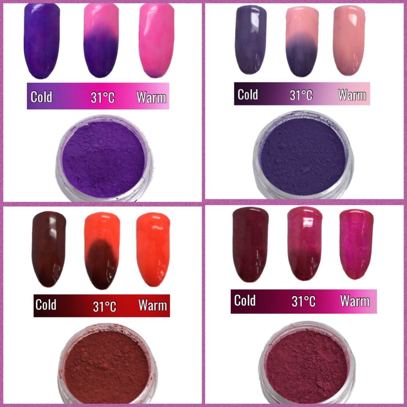 Thermochromic Pigment Thermal Colours Change Temperature Nails Powder 31 degree