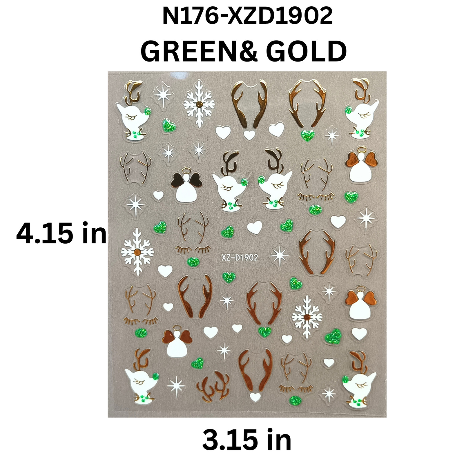 12pcs 3D Christmas Nail Decals – Santa, Snowman & Holiday Candy Design