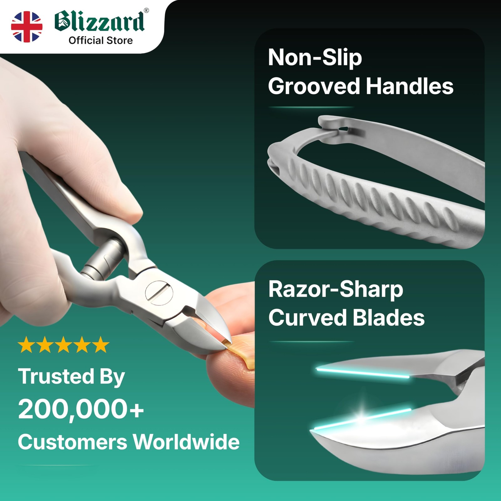 Blizzard Professional Toe Nail Clippers for Men – Podiatry Heavy Duty Toenail…