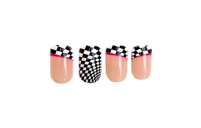 2x FING’RS PRINTS Press-on Nails, NO GLUE NEEDED Rock Rebel Check 31045 (2-PACKS