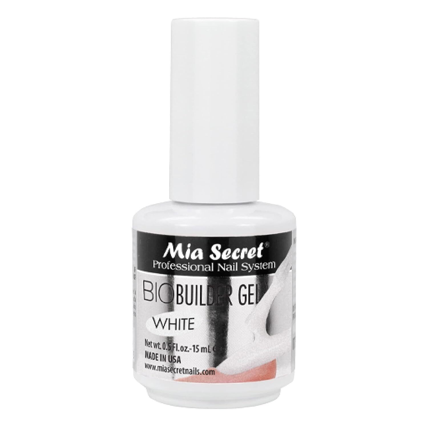 Mia Secret Clear Biobuilder Gel Brush-on White Builder Gel in a Bottle 1/2 oz
