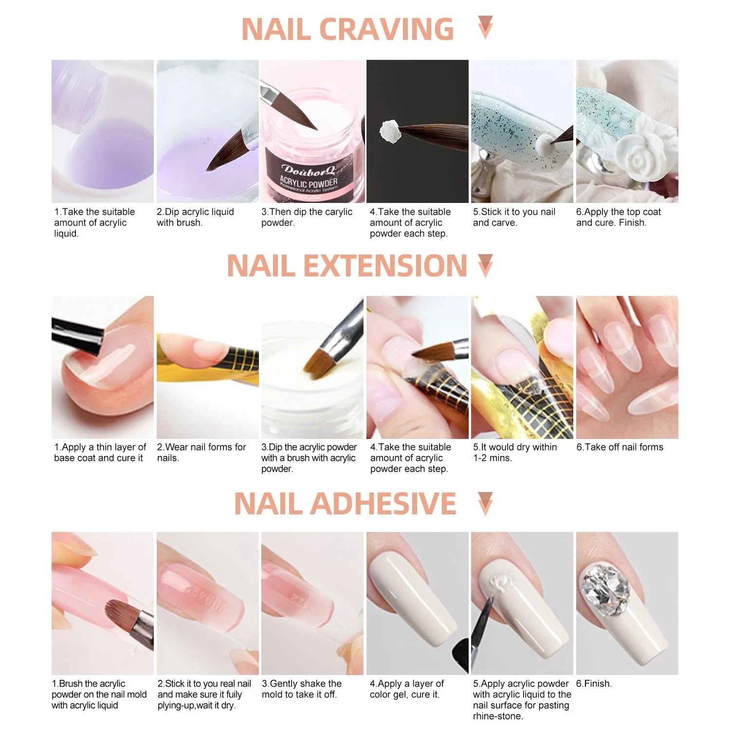 Acrylic Nail Kit With Drill & U V Light Full Nail Kit Set Professional Nail