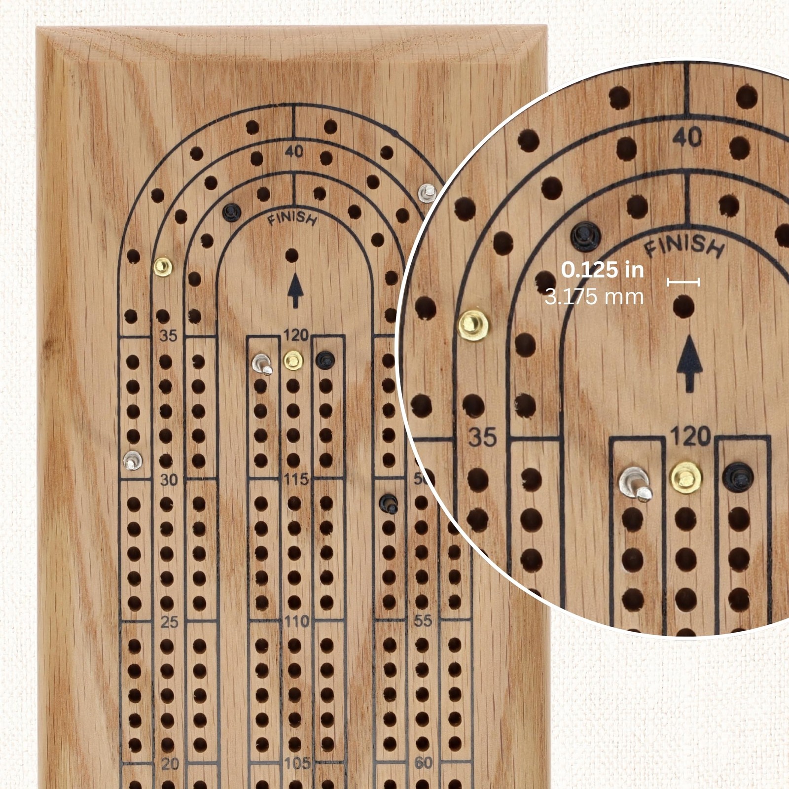 WE Games Classic 16 inches (L) x 4.5 (W) x 0.5 (H), Natural Oak