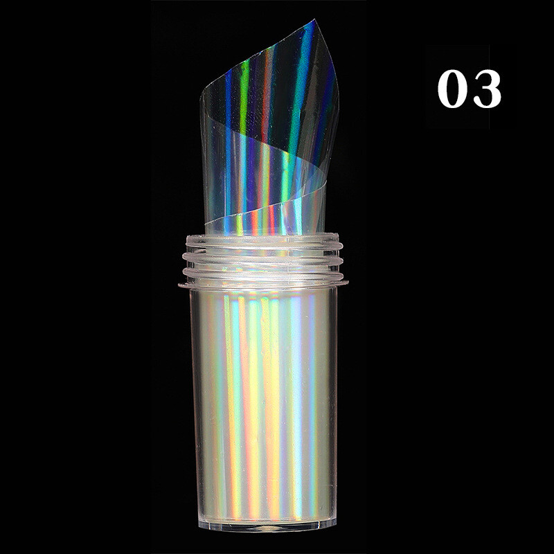 1 Rolls Holographic Nail Foil Punk Geometric Nail Art Transfer Stickers Glitter