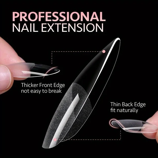 120Pcs Full Cover False Nail Tips Press On Gel Extensions Almond Coffin Stiletto