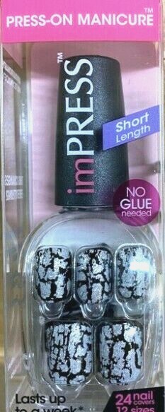 Kiss imPress Nail Art Trendsetters Short Length NO Glue so easy to apply # 1