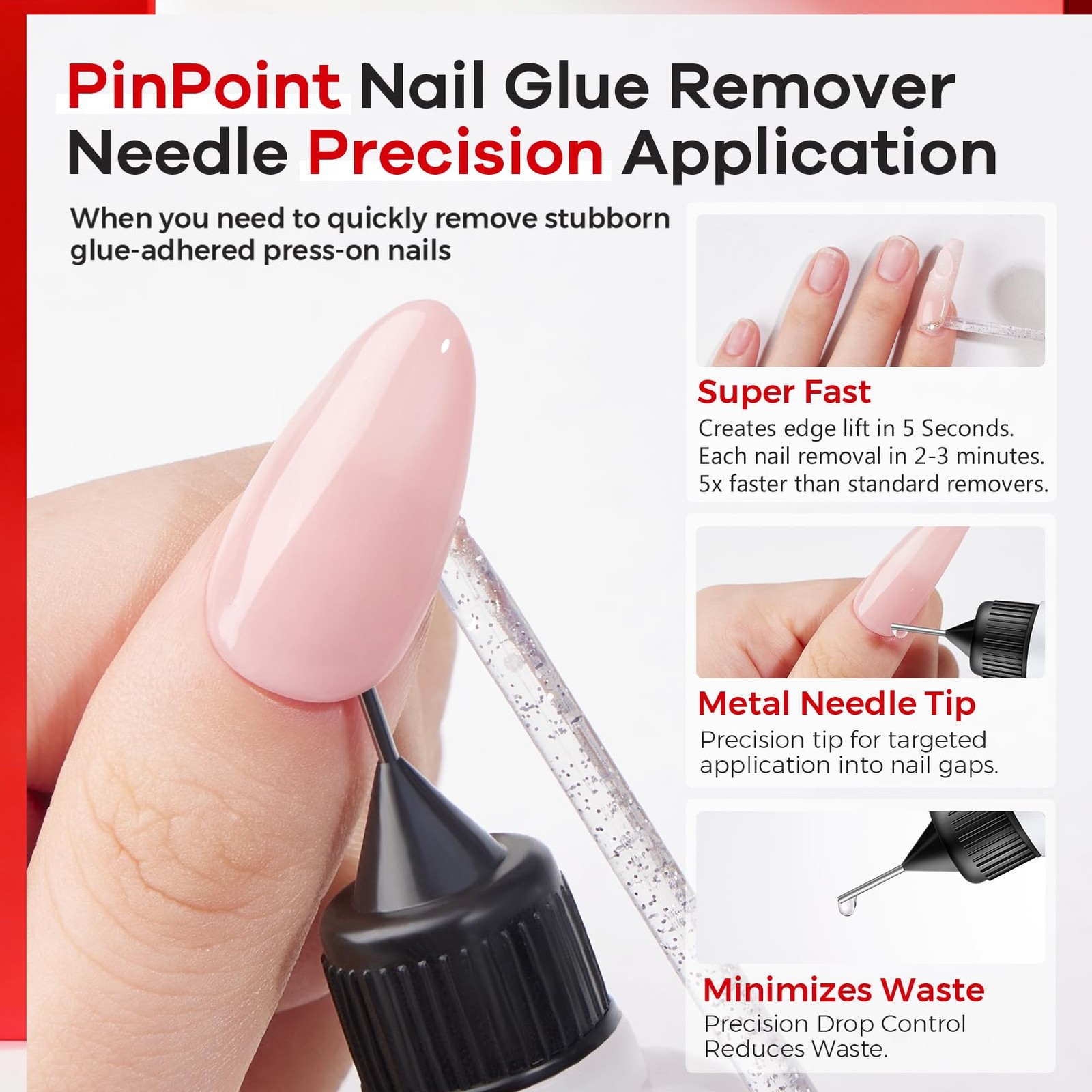 Glamonade Press on Nail Glue Remover: Pinpoint Fake 1.33 Fl Oz (Pack of 1)