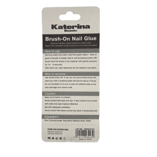 KATERINA Brush-On Nail Glue 0.35 OZ = 10 GRAMS Fast Drying for Tips Wraps | JBS