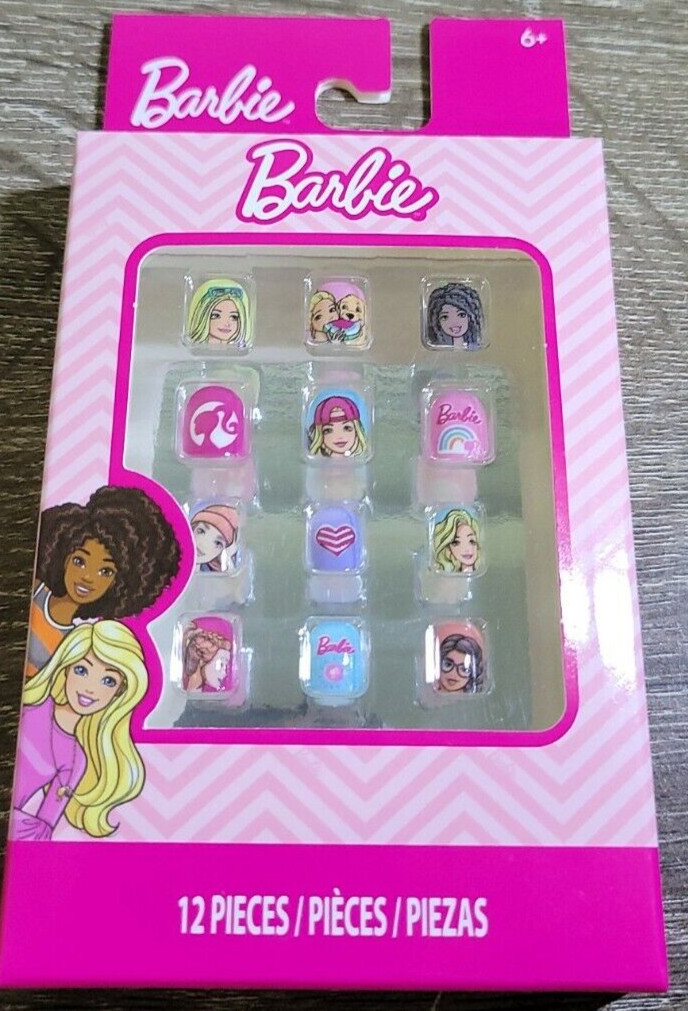 Barbie Press On Kids Nails 1pk of 12 Nails-Brand New-SHIPS N 24 HOURS