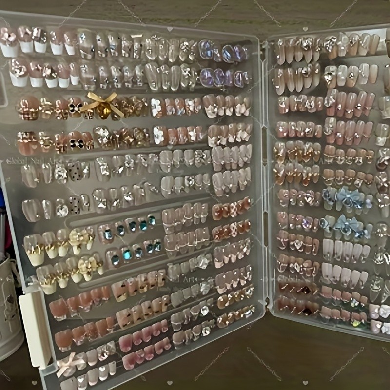 4 Boxes of Glossy Nails, Removable and Reusable Fake Nails, Salon Grade Nail Art