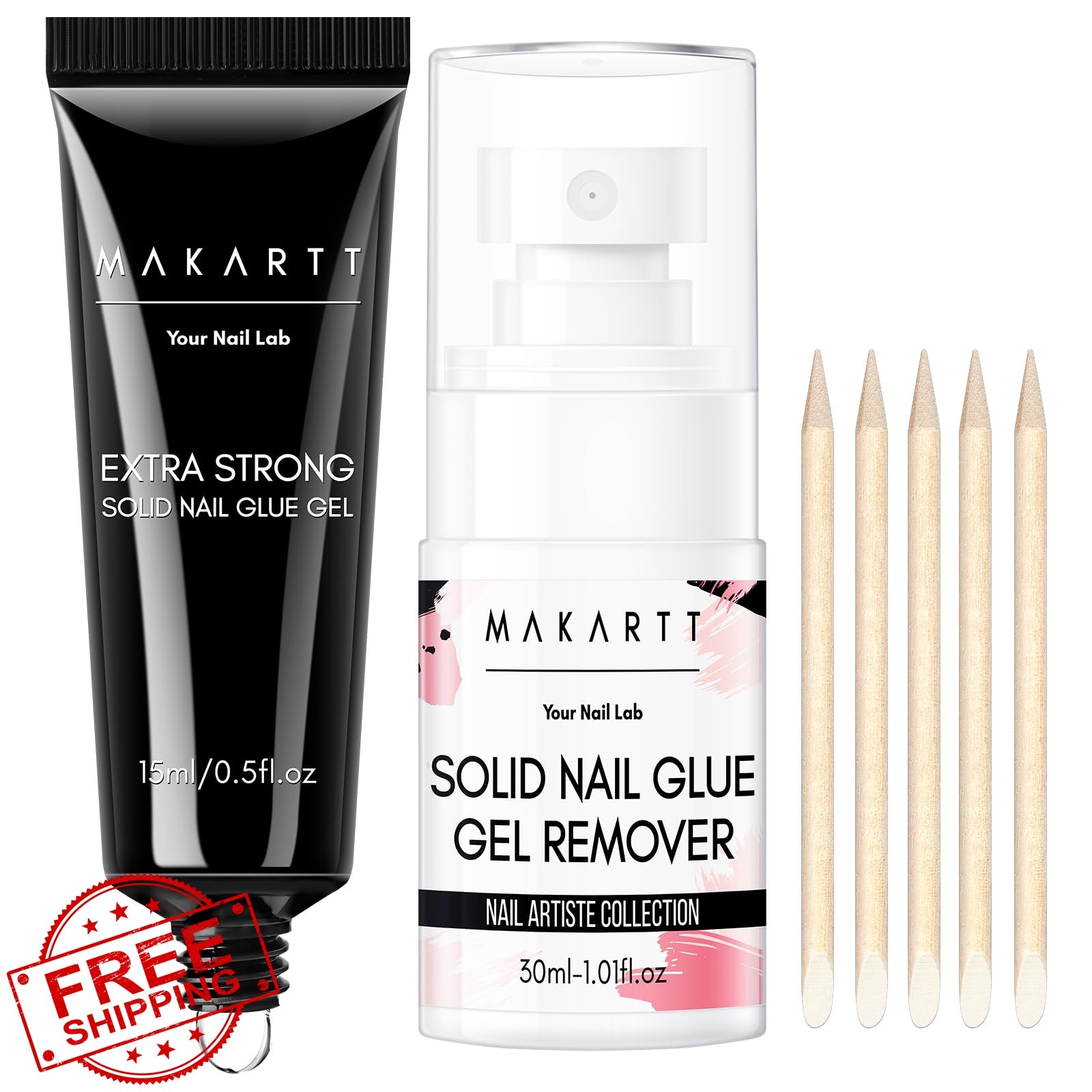 Makartt Solid Nail Glue and Remover Kit
