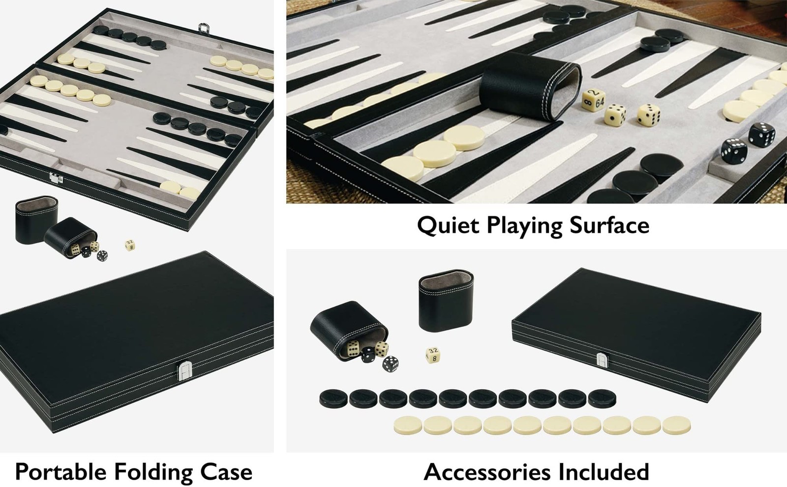Mainstreet Classics 18-Inch Backgammon Board Game Set 18 Inch, Multi
