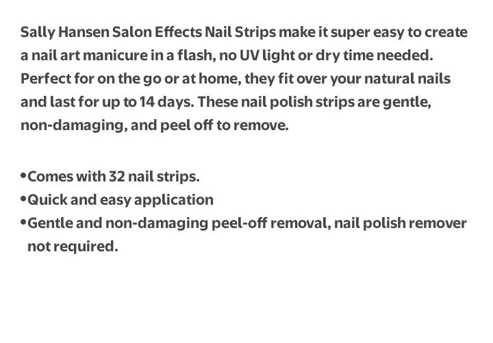 NEW Sally Hansen Nail Strips Big Tipper 32 Peel Off Salon Effects Prep Pad NIP