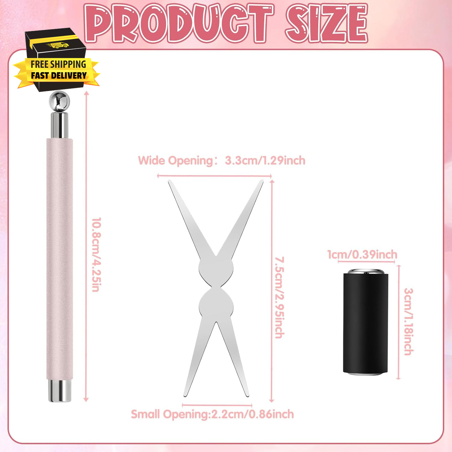 3Pcs Cat Eye Magnet for Nails – 3-In-1 Nail Art Magnet Kit with Scissor & Cylind