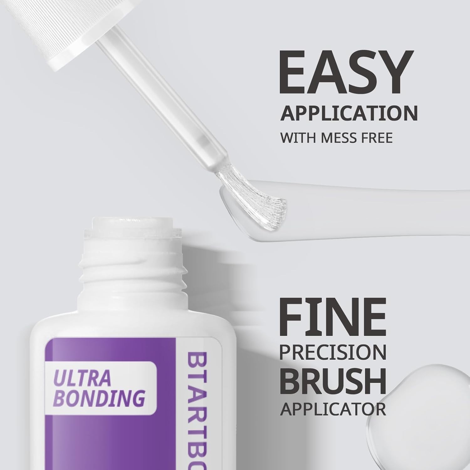 Nail Glue for Press Ons – Brush on Glue for Nail Tips & Acrylic Fake Nails, H…