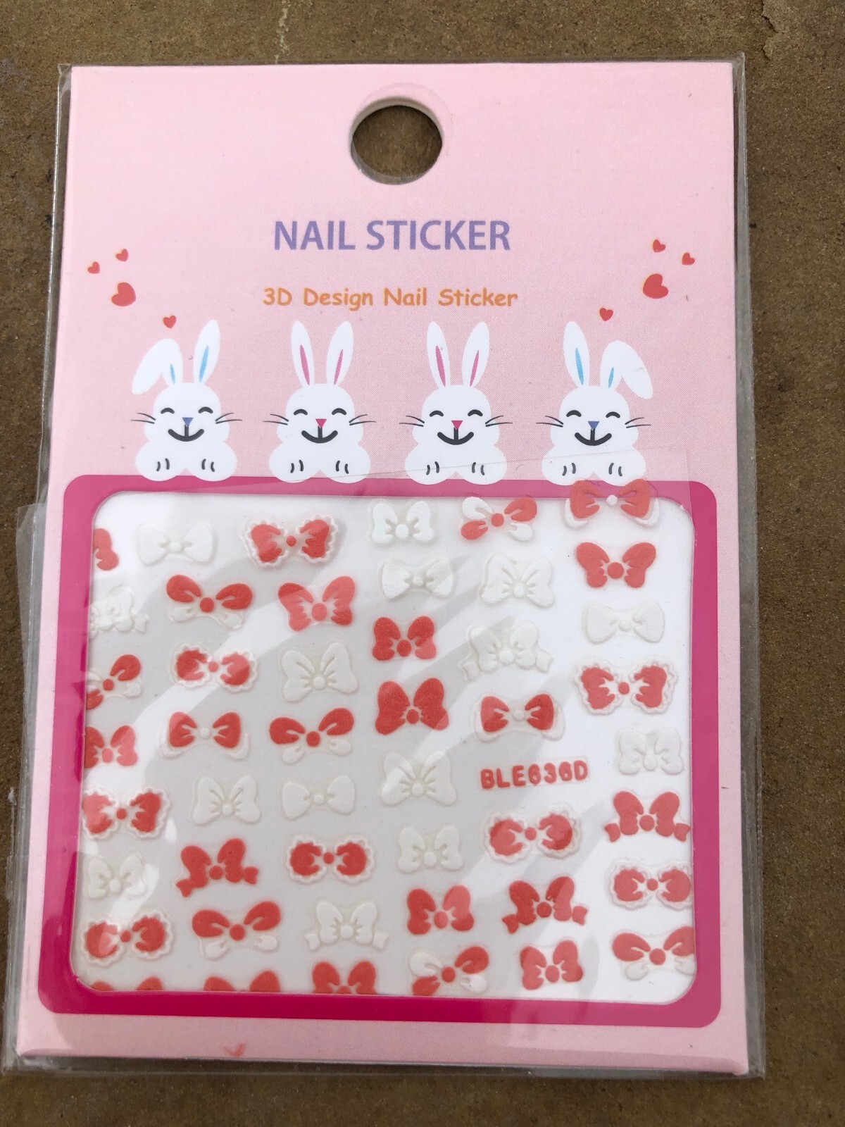 3D Nail Art Sticker Decal Butterfly Bowl Heart Acrylic Engraved Slider DIY NS49