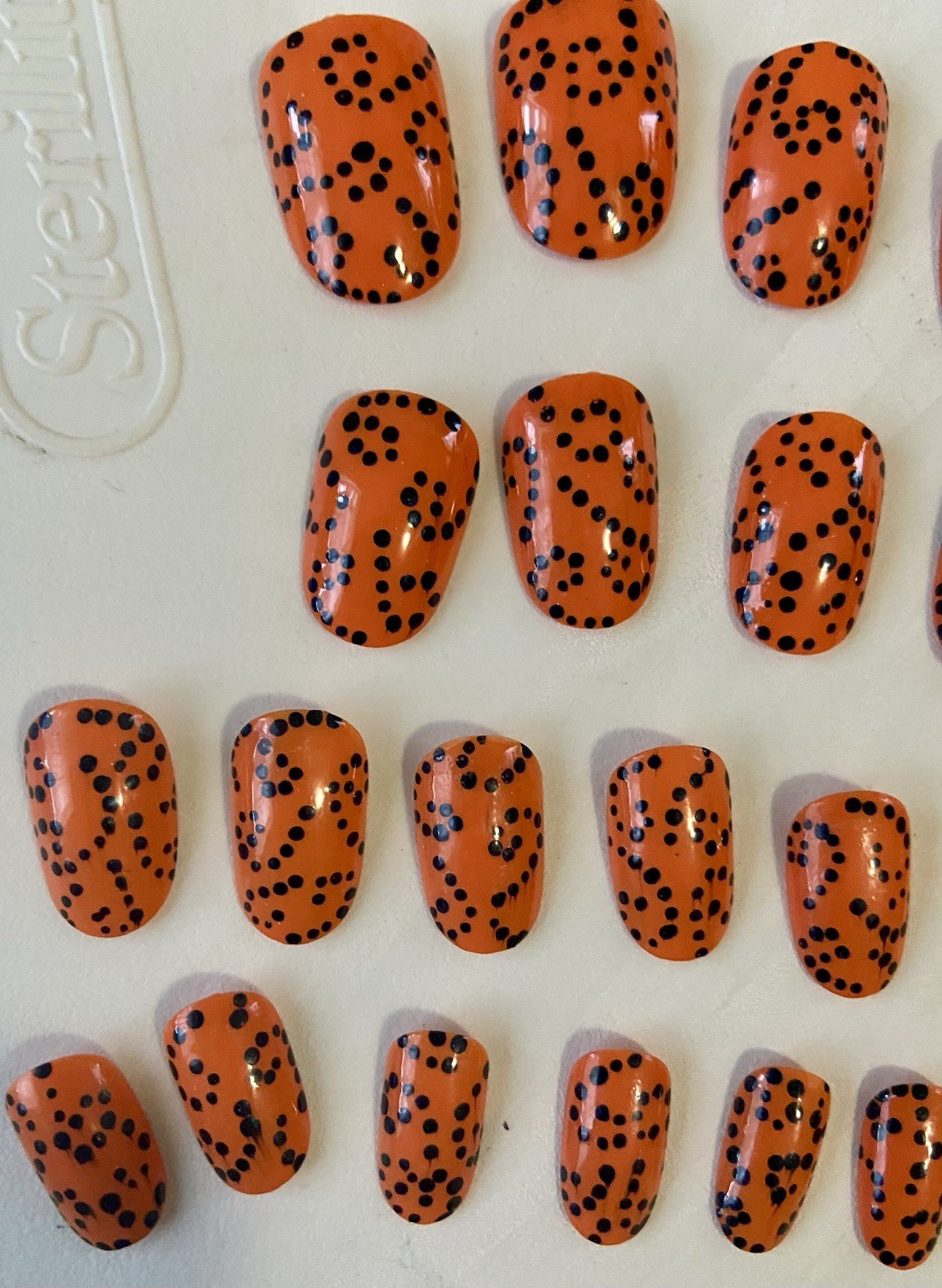 5 Sets Hand Painted Press On Nail Sets – Polka Dot Theme