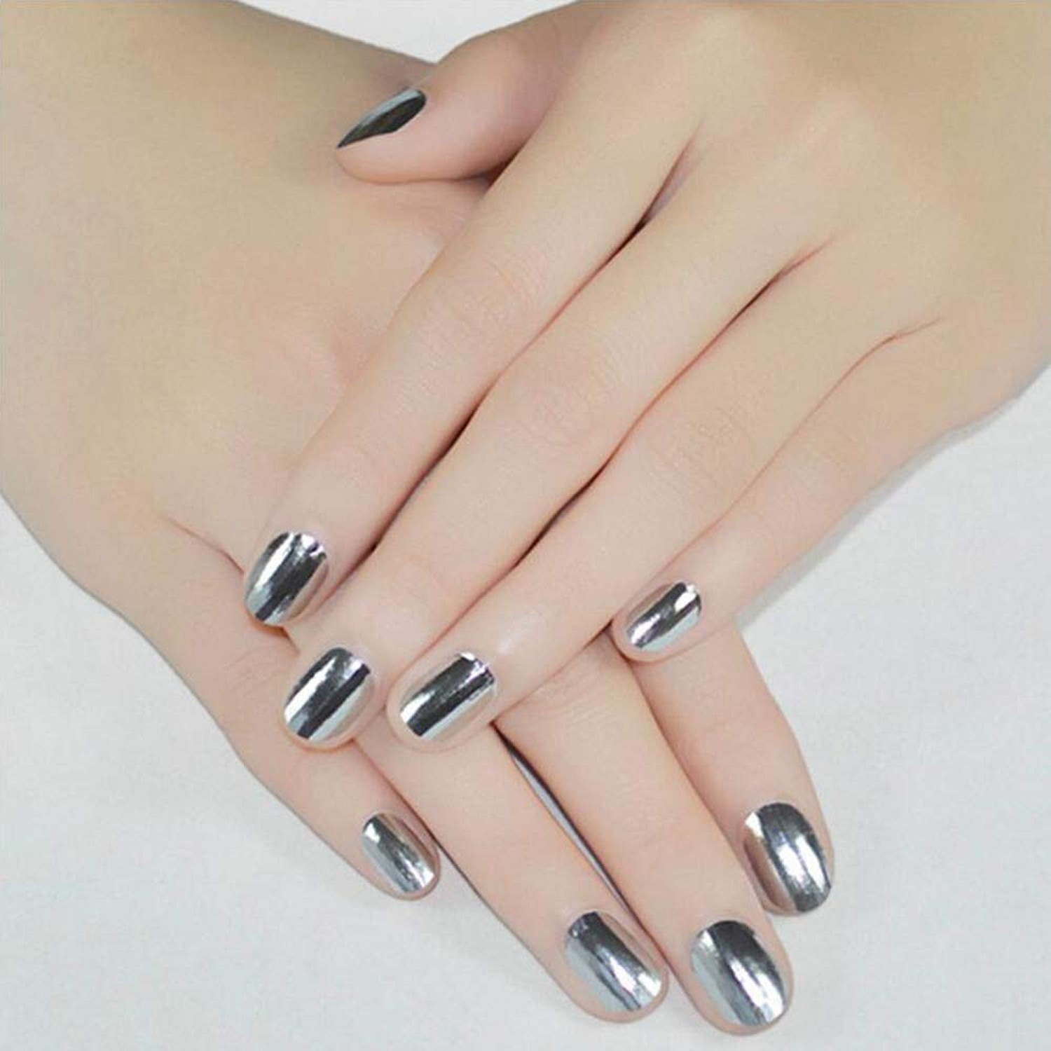 MWOOT 10 Rolls Metallic Color Holographic Nail Foil Transfer Sticker Set, Sta…