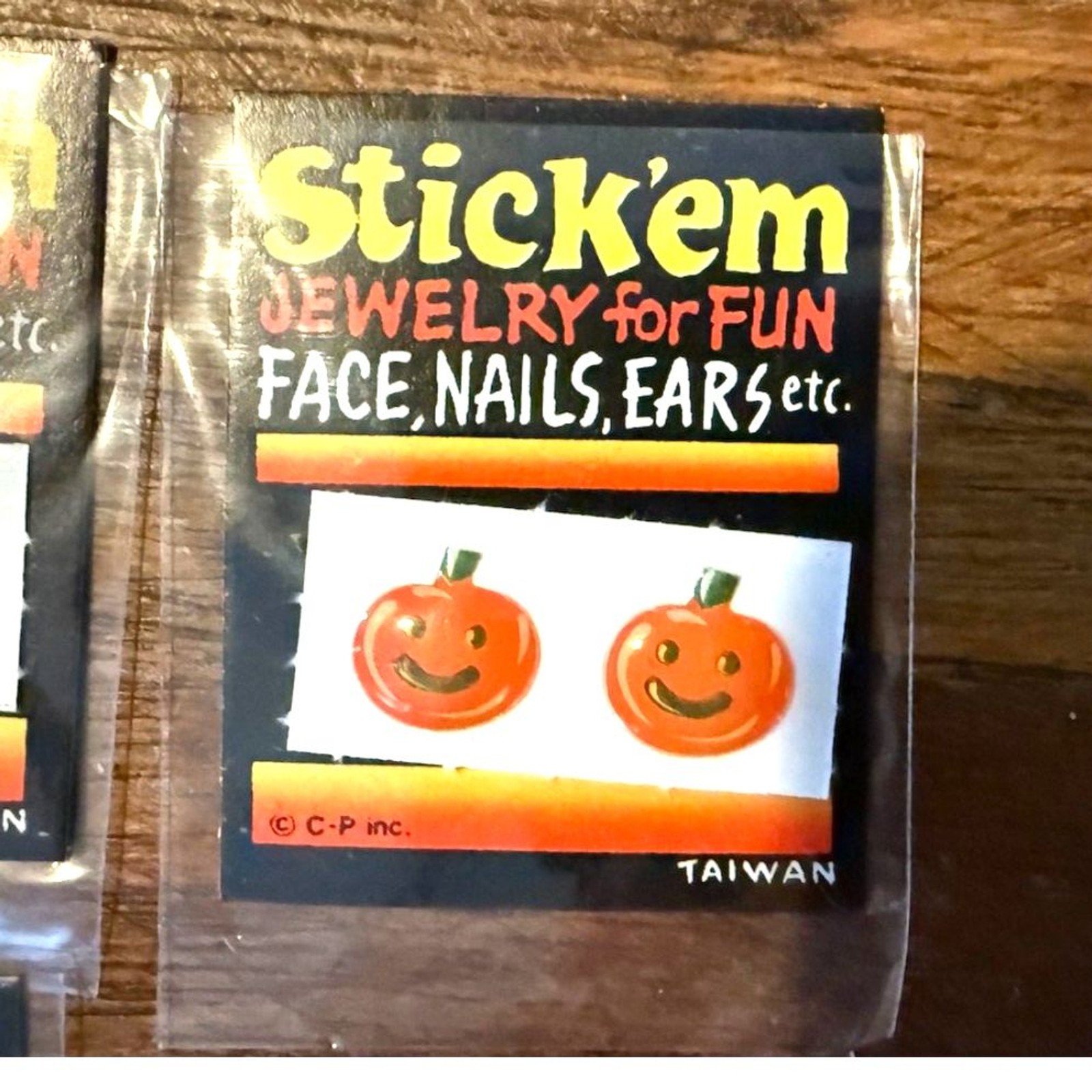 2 Vintage 1980s Stick ‘Em Halloween Jewelry Fun Stick On, 1 of each