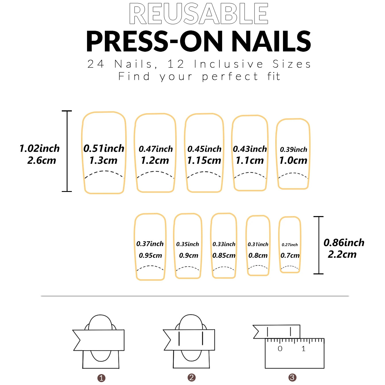 48pcs French Black Border Glossy Full Cover Fake Toenails Press On Nails for