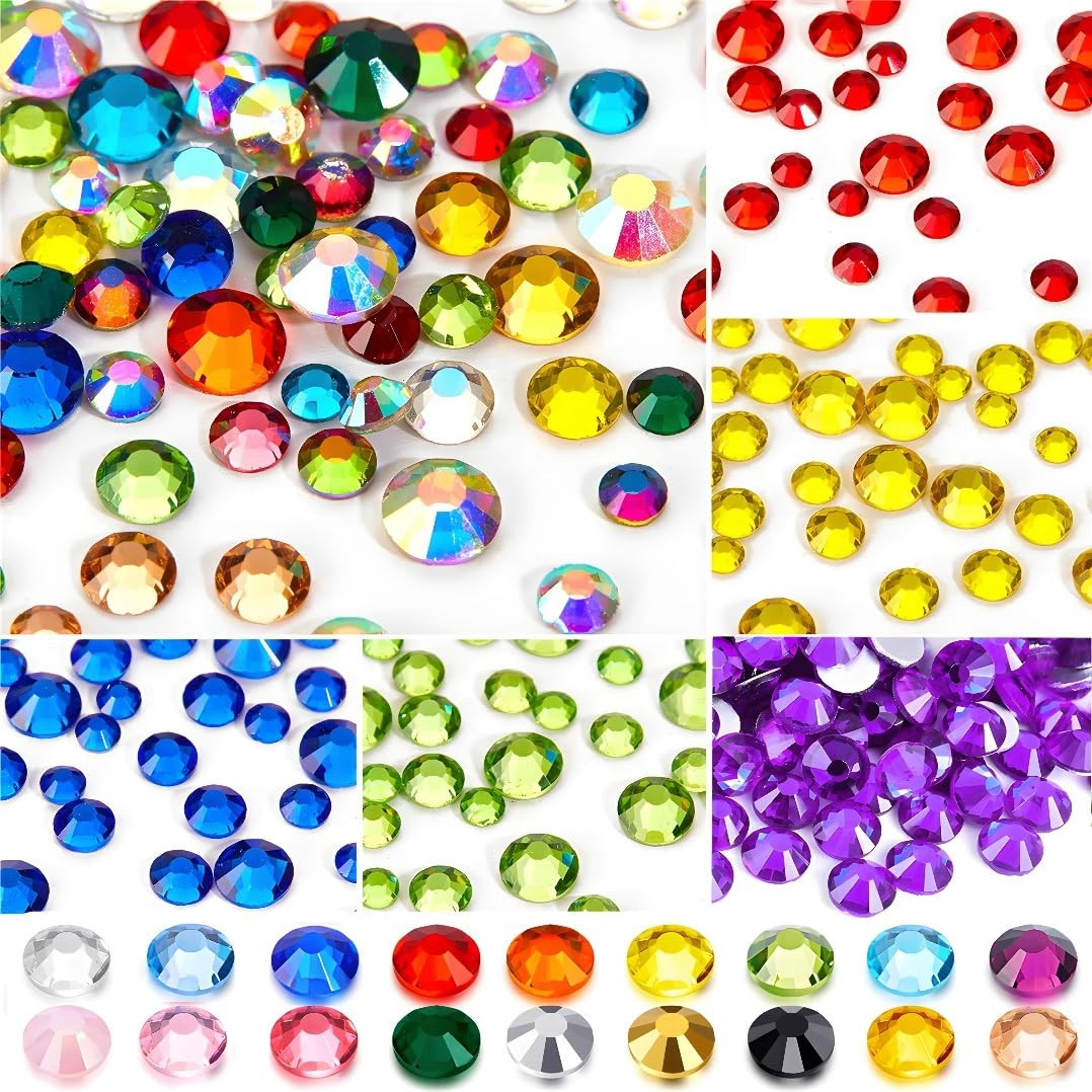 Flatback Rhinestones round Gems for Nails Art and Crafts 4000Pcs SS6 2Mm Glitter