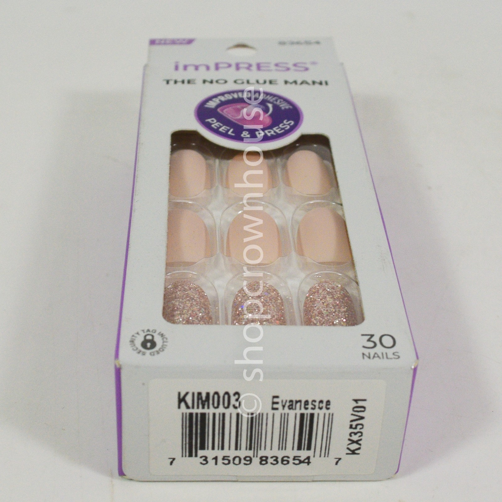 NEW Improved Kiss ImPress The No Glue Mani Peel & Press SHORT – #83654 EVANESCE