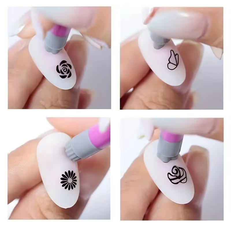 DIY Nail Art Stamp Pen 4 6 10Pcs Set Floral Butterfly Graffiti Dotting Draw Tool