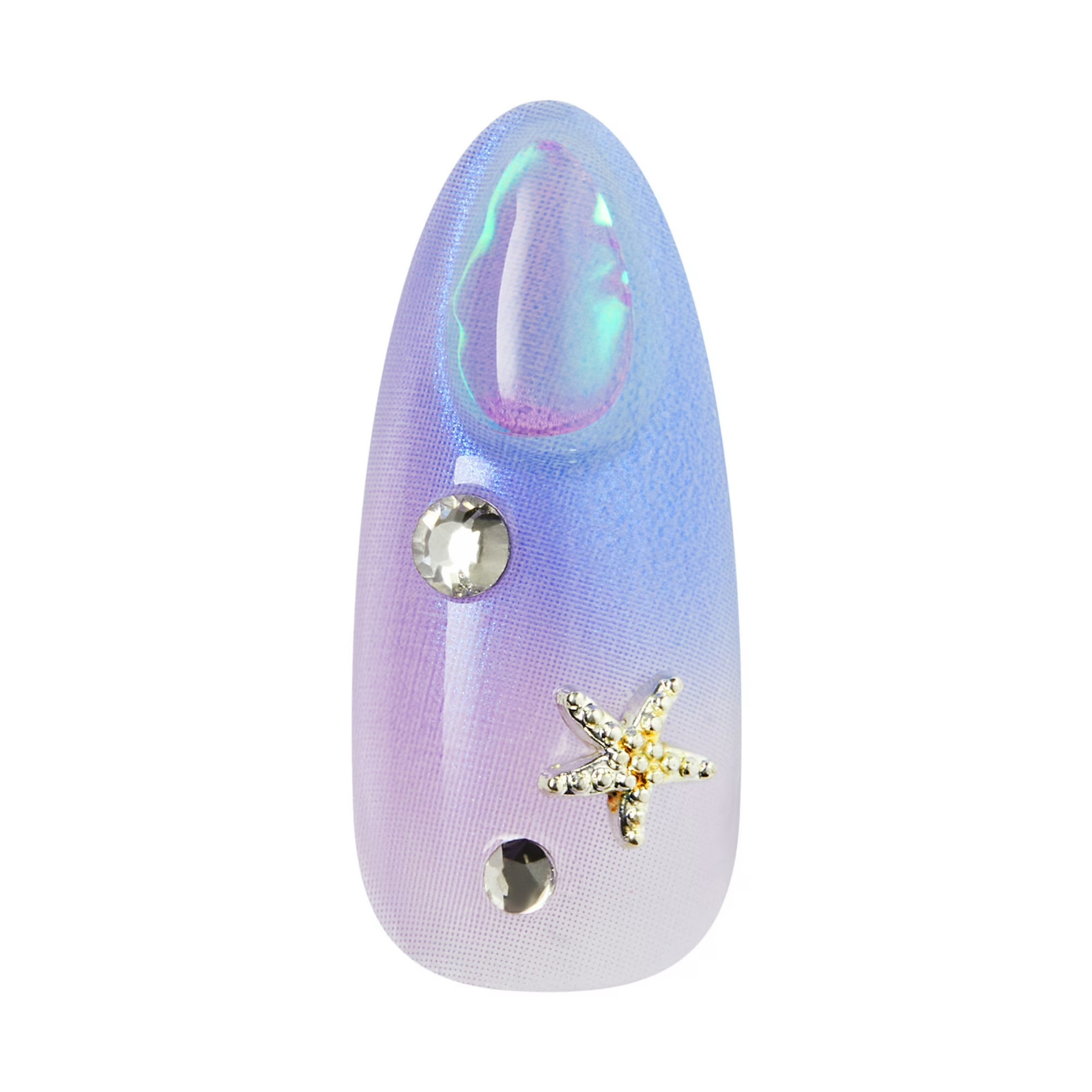 Kiss Luxe Long Almond Press-On Nails, Blue, 32 Pieces