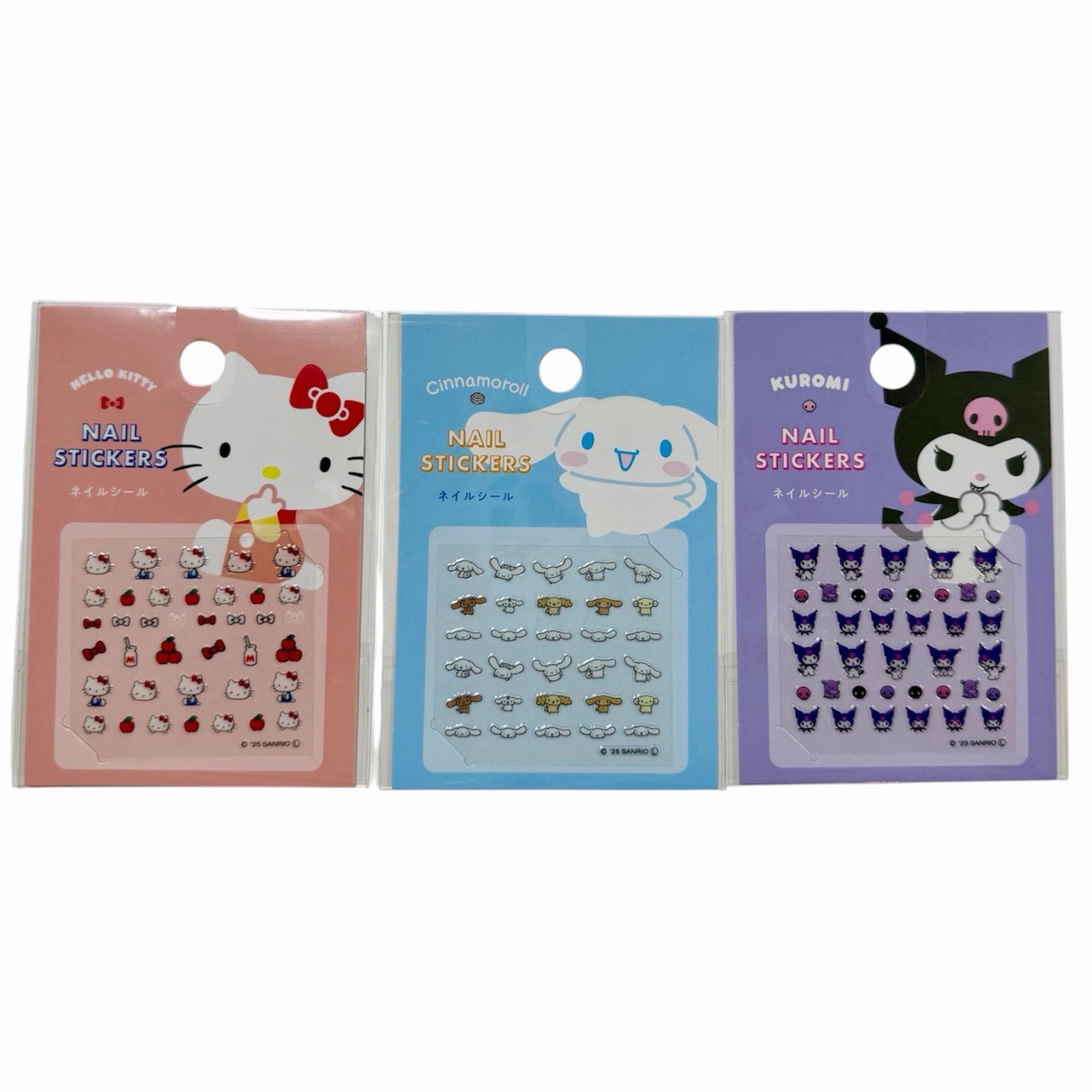 Sanrio Character Nail Art Stickers Set 3pcs Hello Kitty Cinnamoroll Kuromi Japa