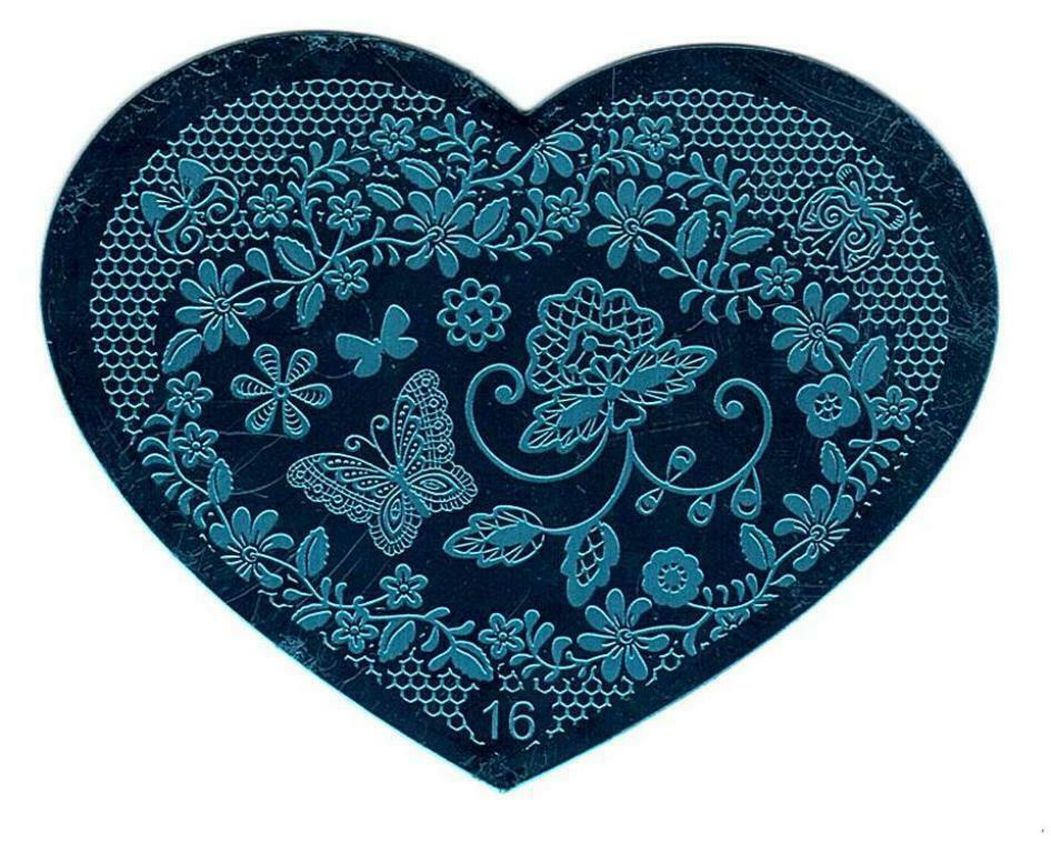 10 Styles Nail Art Stamping Love Heart Manicure Image Plate Stamper Scraper Kit