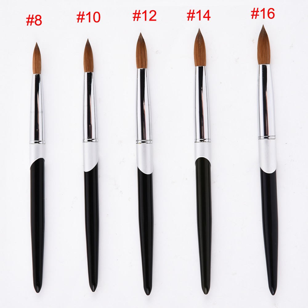 #8-16 Kolinsky Hair Sable Brush Acrylic Nail Brush Art Tool UV Gel Carving Pen B
