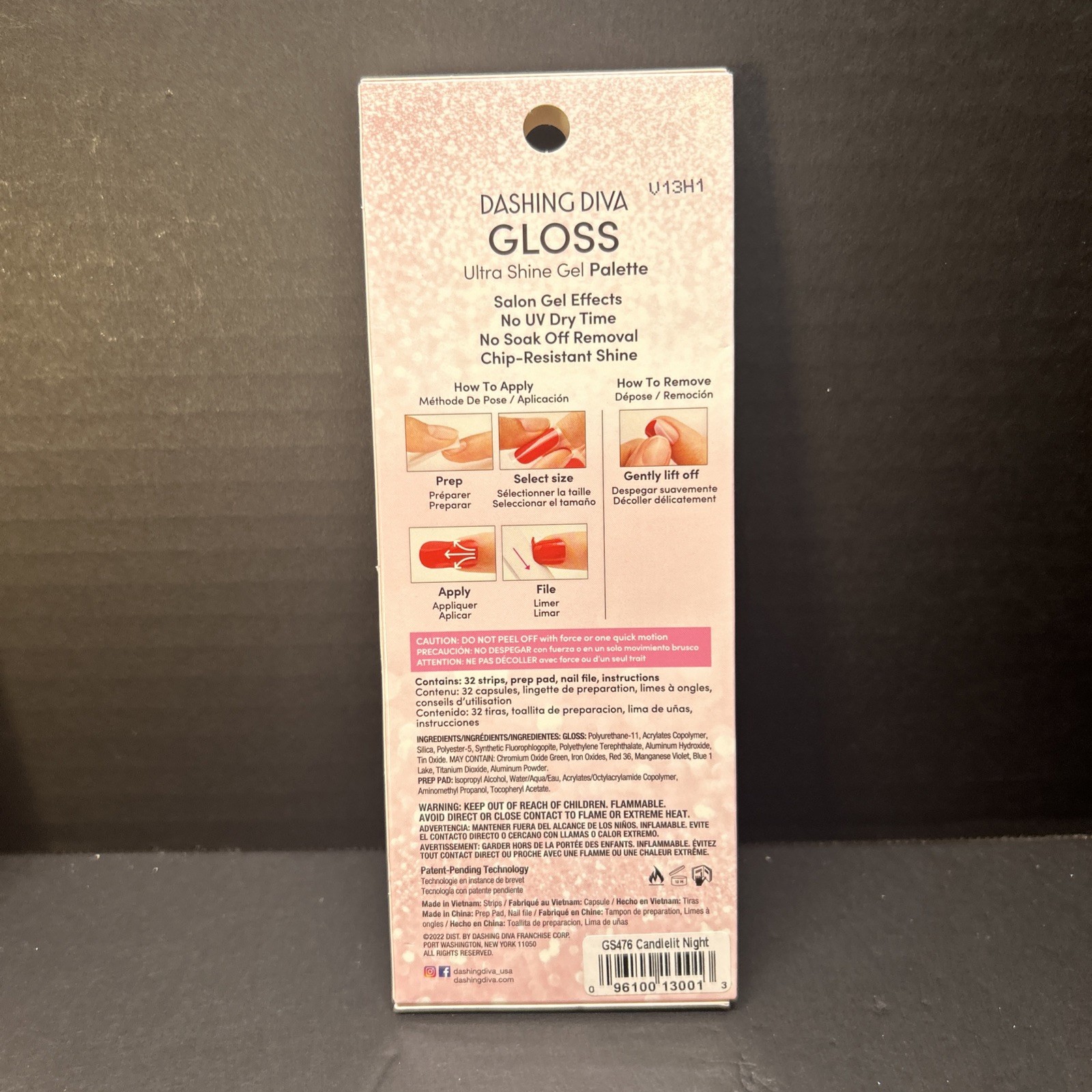 Dashing Diva Gloss 32 Gel Nail Strips Set/4 Pkgs NEW