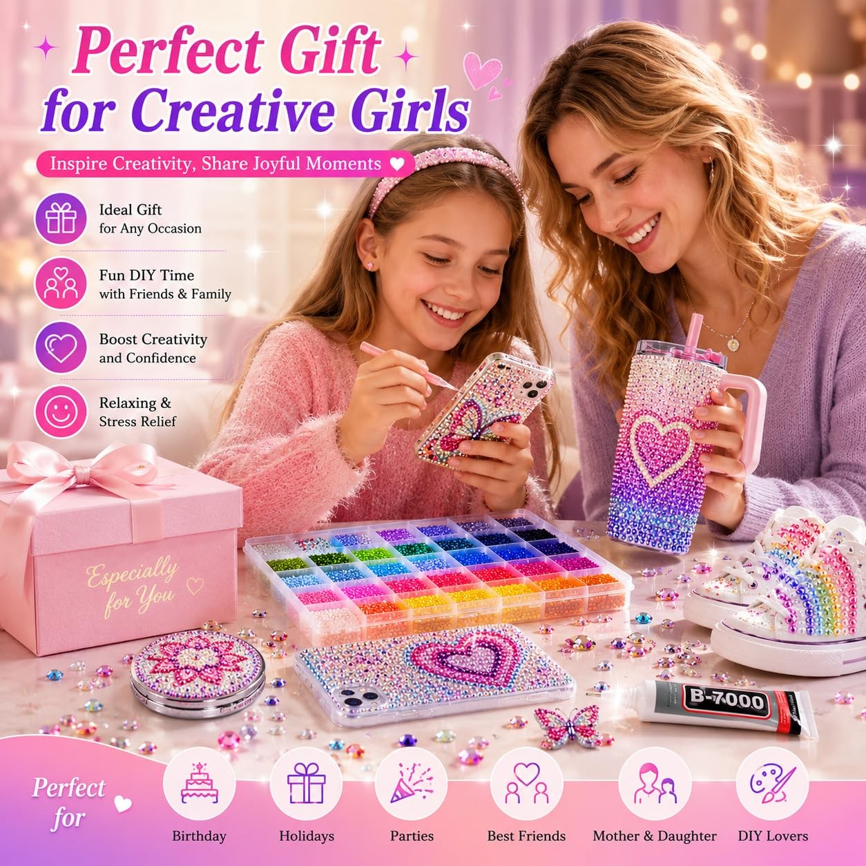 40000Pcs 40 Colors Jelly Resin Kit, Bedazzling Kit, Bedazzler Kit with Rhines…